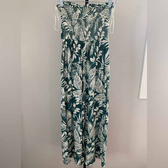 Patrons of Peace Green and White  Smocked Jumpsuit - Picture 5 of 16